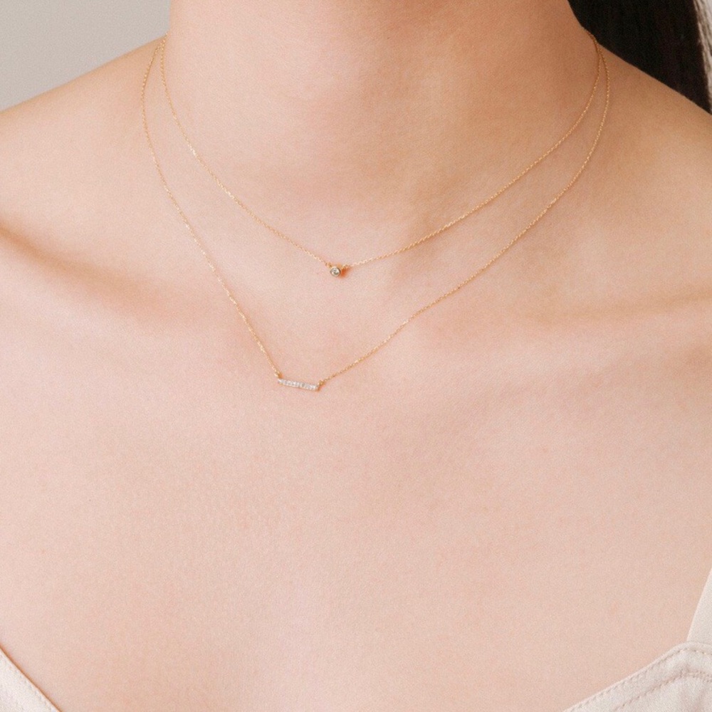 Authentic 14k Yellow Gold Bar Necklace